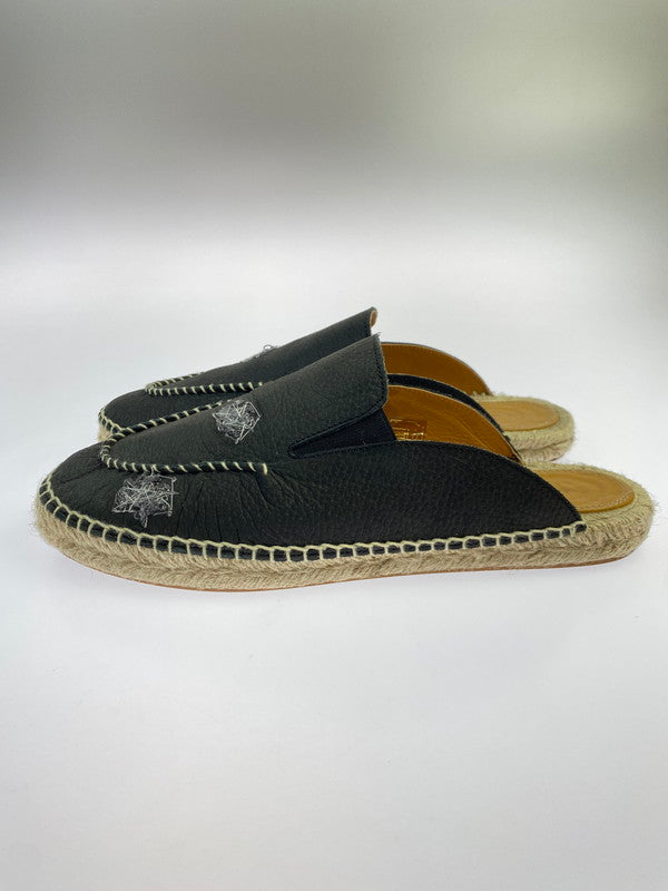 【中古品】【メンズ】 MAISON MARGIELA メゾン マルジェラ S57WX0082 エスパドリーユ レザー サンダル 164-250719-ks-04-min サイズ：43 カラー：ブラック 万代Net店