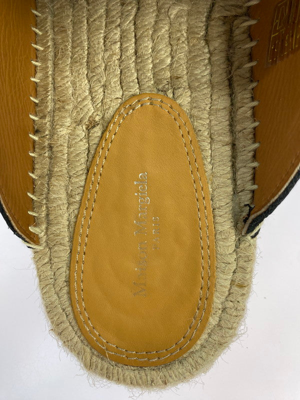 【中古品】【メンズ】 MAISON MARGIELA メゾン マルジェラ S57WX0082 エスパドリーユ レザー サンダル 164-250719-ks-04-min サイズ：43 カラー：ブラック 万代Net店