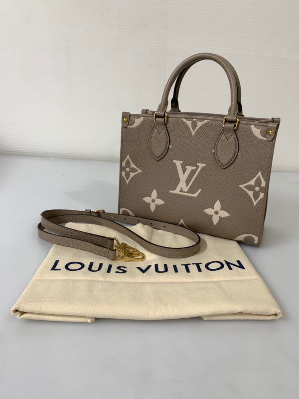 【中古美品】【レディース】 LOUIS VUITTON ルイ・ヴィトン オンザゴーPM バイカラー モノグラム アンプラント M45779 トートバッグ カバン 179-250722-yn-01-min カラー：トゥルトレール クレーム 万代Net店