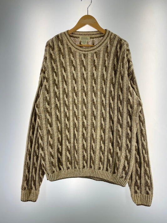 【中古品】【メンズ】 ST.JOHNS BAY セントジョンズベイ 90S CABLE KNIT ケーブルニット トップス 146-250727-ks-10-min サイズ：L カラー：ベージュ/ブラウン系 万代Net店