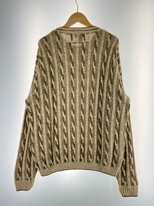 【中古品】【メンズ】 ST.JOHNS BAY セントジョンズベイ 90S CABLE KNIT ケーブルニット トップス 146-250727-ks-10-min サイズ：L カラー：ベージュ/ブラウン系 万代Net店