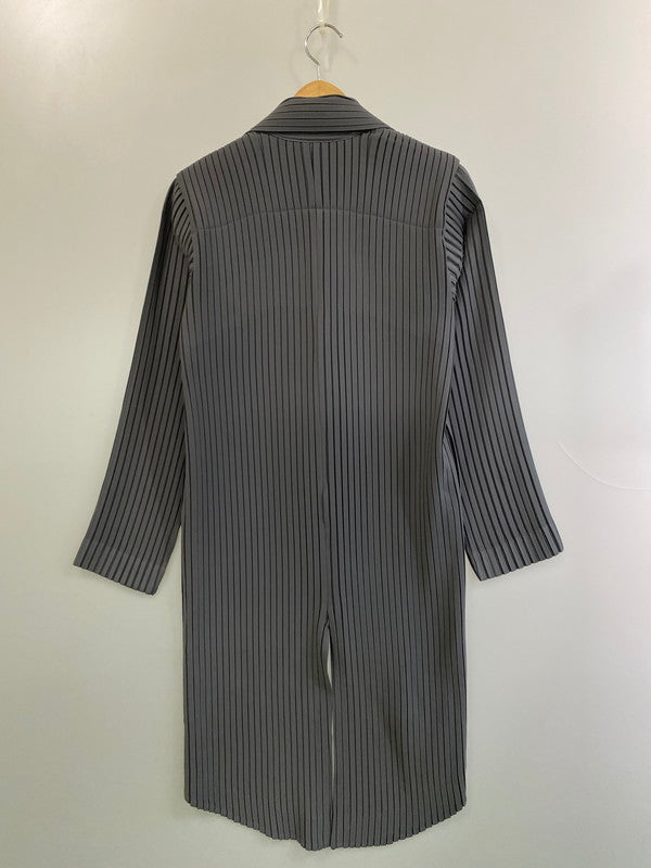 【中古品】【レディース】 ISSEY MIYAKE イッセイミヤケ IM02FD637 銀タグ プリーツロングジャケット 168-250721-ks-46-min サイズ：2 カラー：グレー 万代Net店