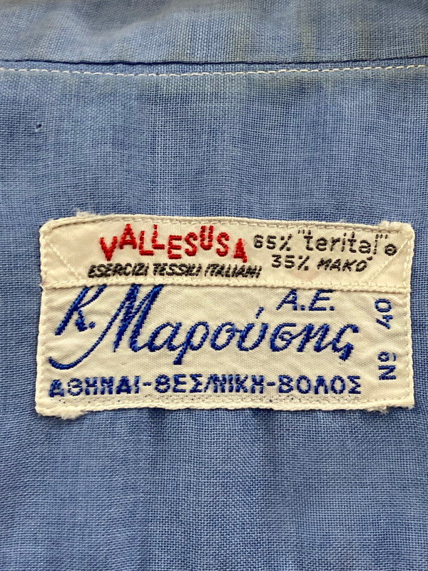 【現状渡し品】【メンズ】 USED ユーズド S S 60S BOX SILHOUETTE SHIRT 半袖 60年代 ボックス シルエット シャツ メンズ トップス 146-250725-em-13-min カラー：サックスブルー 万代Net店