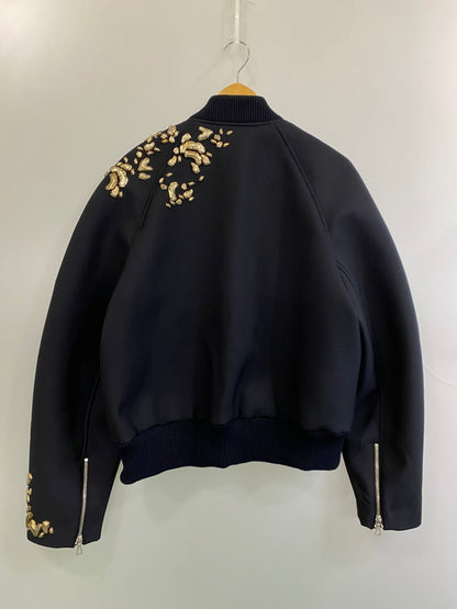 【中古美品】【メンズ】 DRIES VAN NOTEN ドリスヴァンノッテン 25SS EMBELLISHED BOMBER JACKET エンベリッシュ ボンバージャケット 141-250721-ks-41-min サイズ：L カラー：ネイビー 万代Net店