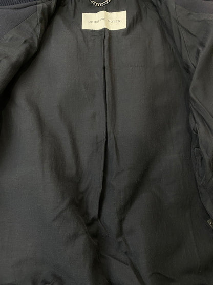 【中古美品】【メンズ】 DRIES VAN NOTEN ドリスヴァンノッテン 25SS EMBELLISHED BOMBER JACKET エンベリッシュ ボンバージャケット 141-250721-ks-41-min サイズ：L カラー：ネイビー 万代Net店