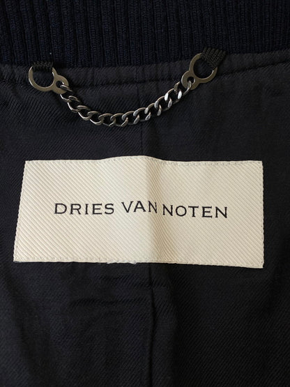 【中古美品】【メンズ】 DRIES VAN NOTEN ドリスヴァンノッテン 25SS EMBELLISHED BOMBER JACKET エンベリッシュ ボンバージャケット 141-250721-ks-41-min サイズ：L カラー：ネイビー 万代Net店