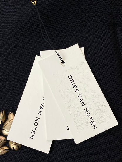 【中古美品】【メンズ】 DRIES VAN NOTEN ドリスヴァンノッテン 25SS EMBELLISHED BOMBER JACKET エンベリッシュ ボンバージャケット 141-250721-ks-41-min サイズ：L カラー：ネイビー 万代Net店