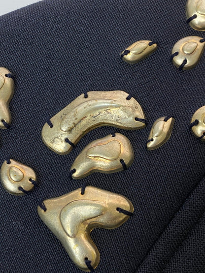 【中古美品】【メンズ】 DRIES VAN NOTEN ドリスヴァンノッテン 25SS EMBELLISHED BOMBER JACKET エンベリッシュ ボンバージャケット 141-250721-ks-41-min サイズ：L カラー：ネイビー 万代Net店