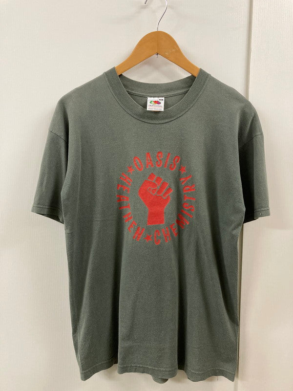 【現状渡し品】【メンズ】 OASIS HEATHEN CHEMISTRY TEE オアシス ヒーザンケミストリー 半袖Tシャツ トップス 146-250725-yn-06-min サイズ：M カラー：グリーン系 万代Net店