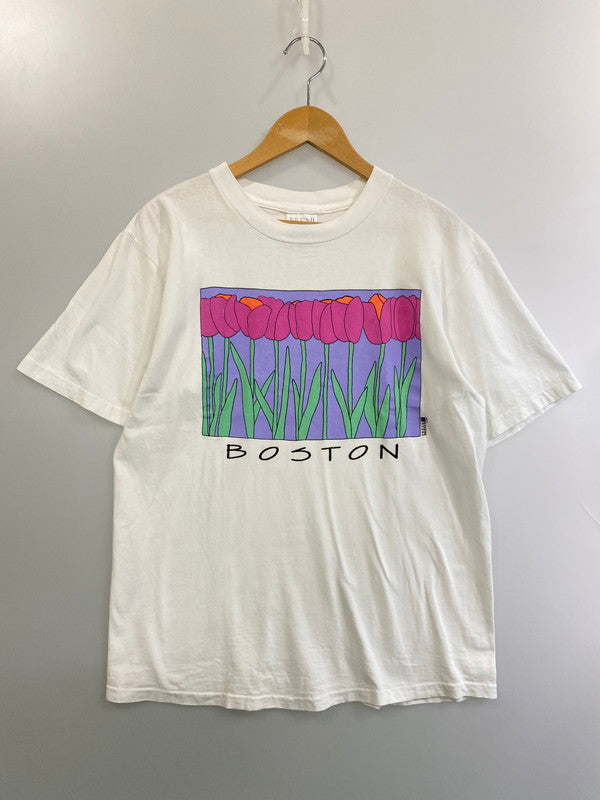 【中古品】【メンズ】 FRESH PRODUCE フレッシュ・プロデュース 90S TULIP TEE 90年代 チューリップ Tシャツ メンズ 半袖 プリントT 146-250725-em-37-min サイズ：L カラー：ホワイト 万代Net店