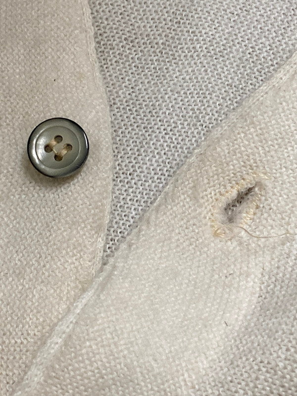 【現状渡し品】【メンズ】 80S LOGO CARDIGAN 80年代 刺繍 ロゴ ウール ニット カーディガン メンズ アウター 146-250801-em-05-min サイズ：L カラー：ホワイト 万代Net店