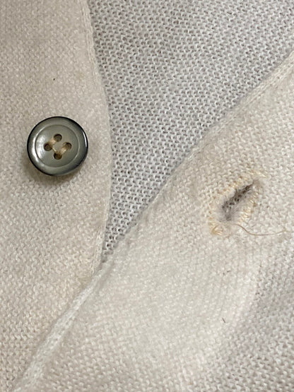 【現状渡し品】【メンズ】 80S LOGO CARDIGAN 80年代 刺繍 ロゴ ウール ニット カーディガン メンズ アウター 146-250801-em-05-min サイズ：L カラー：ホワイト 万代Net店