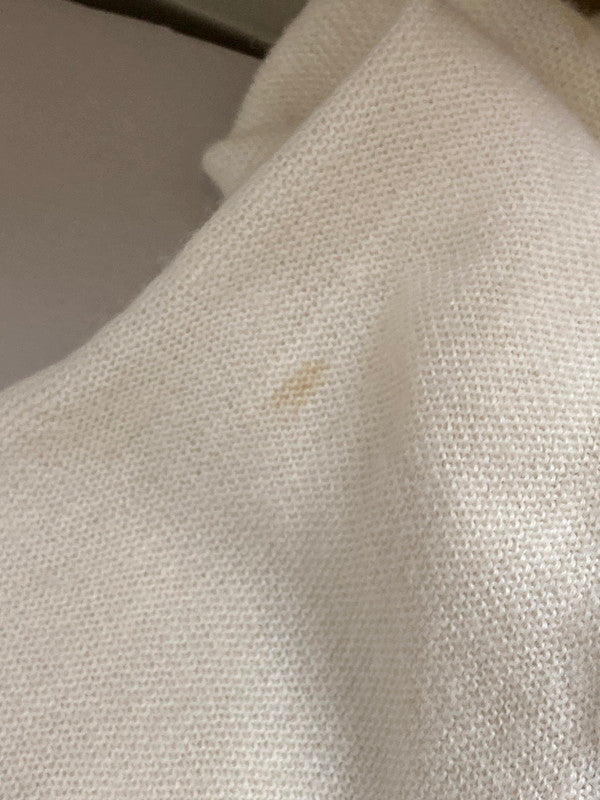 【現状渡し品】【メンズ】 80S LOGO CARDIGAN 80年代 刺繍 ロゴ ウール ニット カーディガン メンズ アウター 146-250801-em-05-min サイズ：L カラー：ホワイト 万代Net店