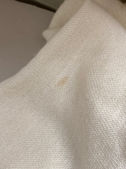 【現状渡し品】【メンズ】 80S LOGO CARDIGAN 80年代 刺繍 ロゴ ウール ニット カーディガン メンズ アウター 146-250801-em-05-min サイズ：L カラー：ホワイト 万代Net店