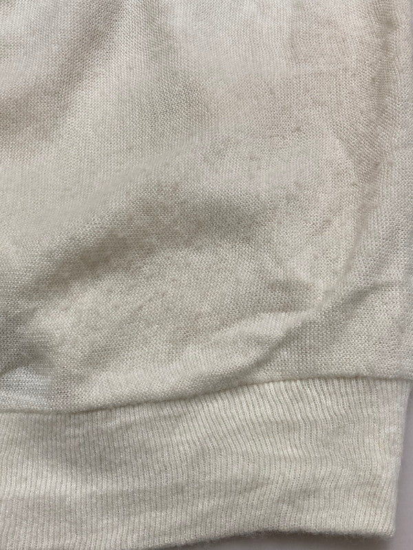 【現状渡し品】【メンズ】 80S LOGO CARDIGAN 80年代 刺繍 ロゴ ウール ニット カーディガン メンズ アウター 146-250801-em-05-min サイズ：L カラー：ホワイト 万代Net店