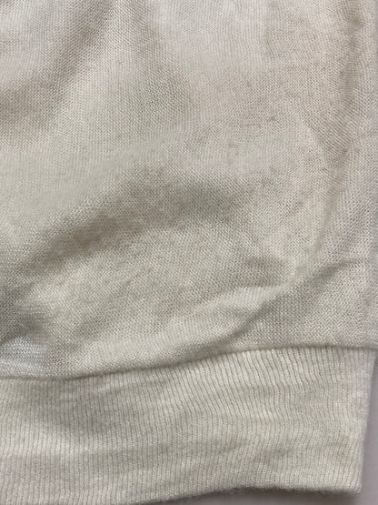 【現状渡し品】【メンズ】 80S LOGO CARDIGAN 80年代 刺繍 ロゴ ウール ニット カーディガン メンズ アウター 146-250801-em-05-min サイズ：L カラー：ホワイト 万代Net店