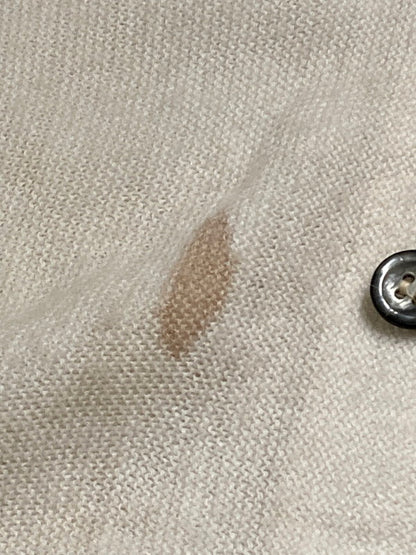 【現状渡し品】【メンズ】 80S LOGO CARDIGAN 80年代 刺繍 ロゴ ウール ニット カーディガン メンズ アウター 146-250801-em-05-min サイズ：L カラー：ホワイト 万代Net店