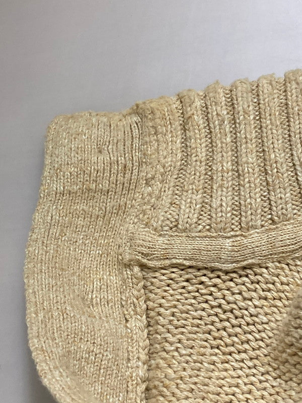【中古品】【メンズ】 L.L.Bean エルエルビーン BUTTON NECK COTTON KNIT コットンニット トップス 146-250803-ks-09-min サイズ：M カラー：ベージュ 万代Net店