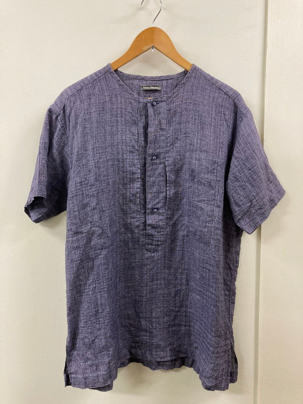 【中古品】【メンズ】 ISSEY MIYAKE MEN イッセイミヤケ メン 80S 筆タグ LINEN PULLOVER SS SHIRT 80年代 リネン プルオーバー 半袖 シャツ メンズ トップス 140-250725-em-01-min サイズ：M カラー：パープル 万代Net店