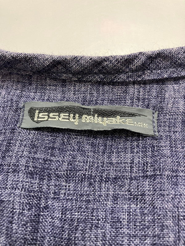 【中古品】【メンズ】 ISSEY MIYAKE MEN イッセイミヤケ メン 80S 筆タグ LINEN PULLOVER SS SHIRT 80年代 リネン プルオーバー 半袖 シャツ メンズ トップス 140-250725-em-01-min サイズ：M カラー：パープル 万代Net店