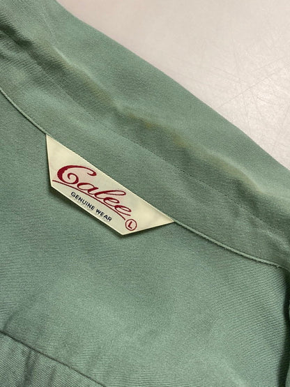 【中古品】【メンズ】 CALEE キャリー CALEE SUPPLY CO. サプライ コー 鷹 刺繍 RAYON S S SHIRT レーヨン 半袖 シャツ メンズ トップス 142-250725-em-07-min サイズ：L カラー：オリーブグリーン 万代Net店