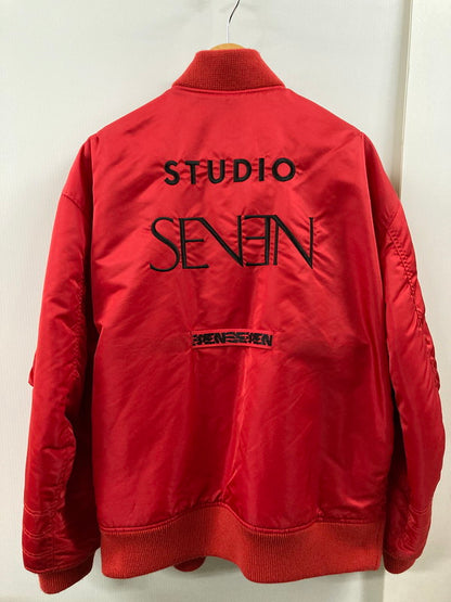 【中古品】【メンズ】 STUDIO SEVEN スタジオ セブン フライトジャケット 70863642 メンズ アウター 142-250801-em-02-min サイズ：M カラー：レッド 万代Net店