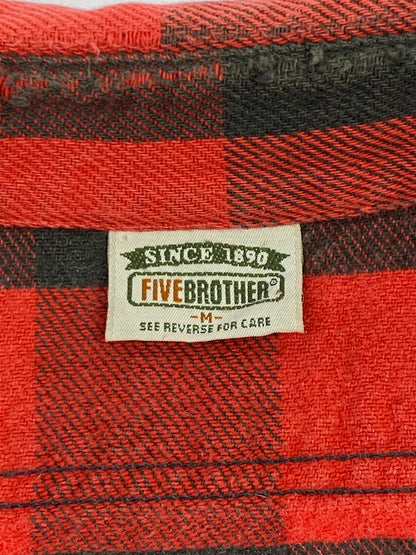 【現状渡し品】【メンズ】 FIVE BROTHER ファイブブラザー BUFFALO CHECK FLANNEL L S SHIRT チェックシャツ トップス 146-250727-ks-15-min サイズ：M カラー：ブラック/レッド 万代Net店