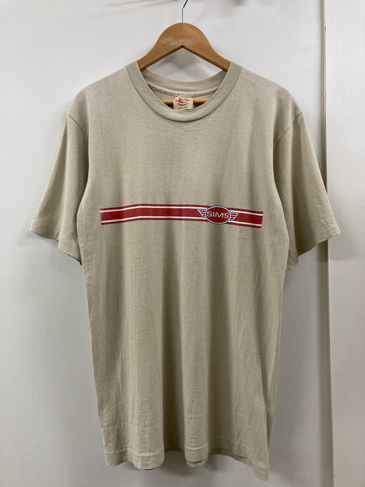 【中古品】【メンズ】 SIMS SKATEBOARD シムス スケートボード 80-90S AUTHENTIC LOGO TEE 80年代-90年代 オーセンティック ロゴ Tシャツ トップス メンズ 半袖 146-250728-em-01-min サイズ：M カラー：ベージュ系 万代Net店