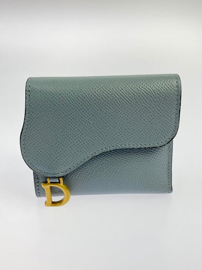 【中古品】【レディース】 Christian Dior クリスチャンディオール ロータスウォレット 三つ折り財布 181-250803-AS-26-min カラー：ブルーグレー 万代Net店