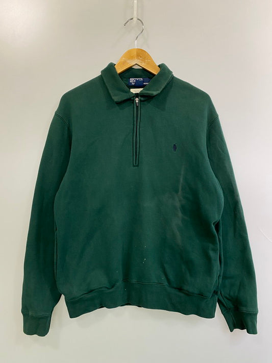【現状渡し品】【メンズ】 POLO RALPH LAUREN ポロ・ラルフローレン 90S HALF ZIP SWEAT ハーフジップスウェット 146-250730-ks-13-min サイズ：S カラー：グリーン 万代Net店