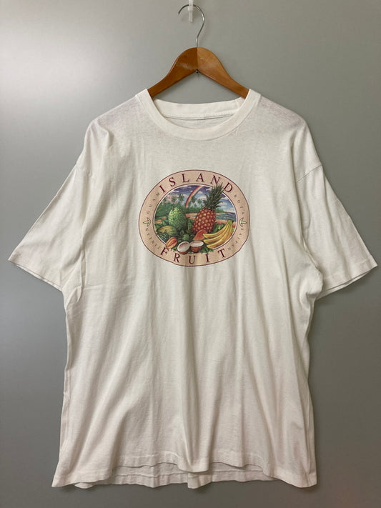 【中古品】【メンズ】 ISLAND FRUIT PRINT TEE プリント Tシャツ メンズ トップス 半袖 アイランド フルーツ 146-251223-em-41-min カラー：ホワイト 万代Net店