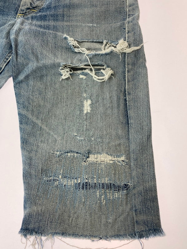 【現状渡し品】【メンズ】 Lee リー 60-70'S LEENS DENIM PANTS デニムパンツ ハーフパンツ ボトムス カットオフ 157-250729-AS-23-min カラー：ライトインディゴ 万代Net店