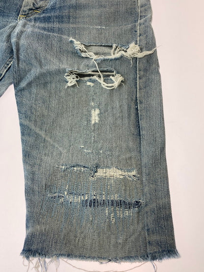 【現状渡し品】【メンズ】 Lee リー 60-70'S LEENS DENIM PANTS デニムパンツ ハーフパンツ ボトムス カットオフ 157-250729-AS-23-min カラー：ライトインディゴ 万代Net店