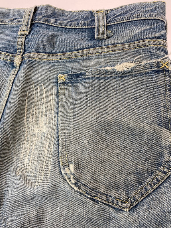 【現状渡し品】【メンズ】 Lee リー 60-70'S LEENS DENIM PANTS デニムパンツ ハーフパンツ ボトムス カットオフ 157-250729-AS-23-min カラー：ライトインディゴ 万代Net店