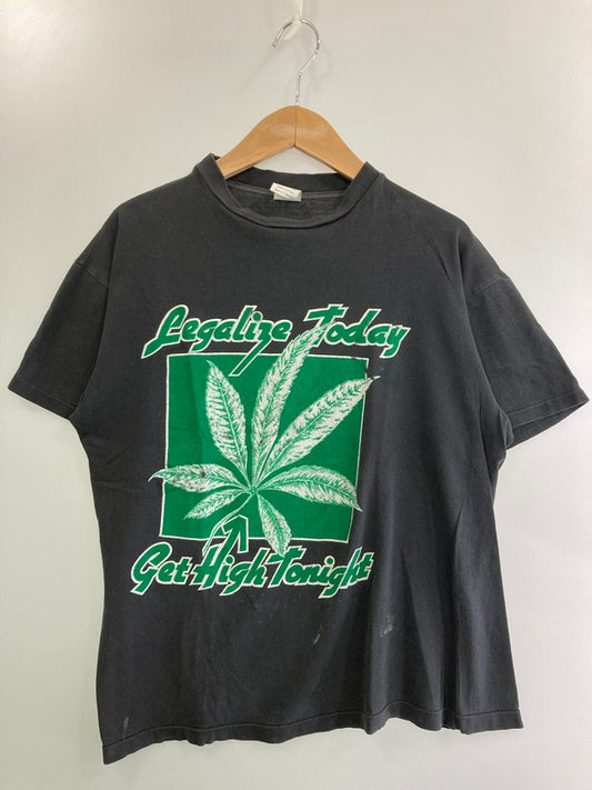 【現状渡し品】【メンズ】 LEGALIZE TODAY MARIJUANA PRINT TEE ショートスリーブ Caribbean dreamタグ 146-250729-AS-18-min サイズ：XL カラー：ブラック 万代Net店
