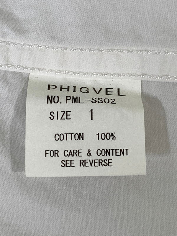 【現状渡し品】【メンズ】 PHIGVEL フィグベル WORK SHIRT ワークシャツ トップス 140-250727-ks-40-min サイズ：1 カラー：ホワイト 万代Net店