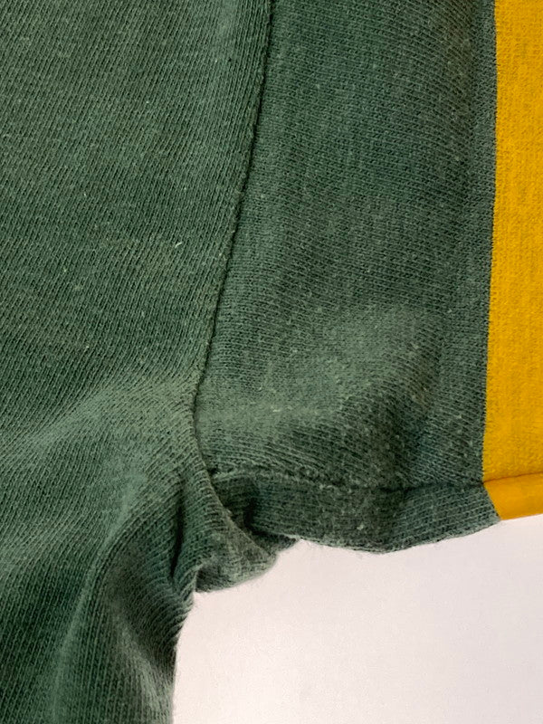 【中古品】【メンズ】 Champion チャンピオン 70'S FOOTBALL TEE SOUTH CATHOLIC ショートスリーブ 146-250729-AS-4-min サイズ：L カラー：グリーン/イエロー 万代Net店