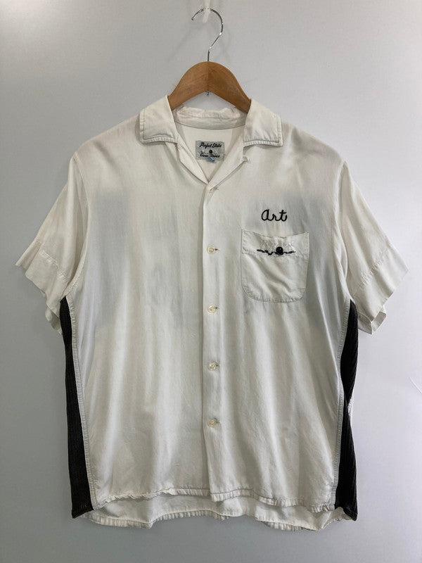【現状渡し品】【メンズ】 PERFECT STRIKE パーフェクトストライク 60'S BOWLING SHIRT ボーリングシャツ ショートスリーブ 146-250729-AS-6-min サイズ：M カラー：ホワイト 万代Net店