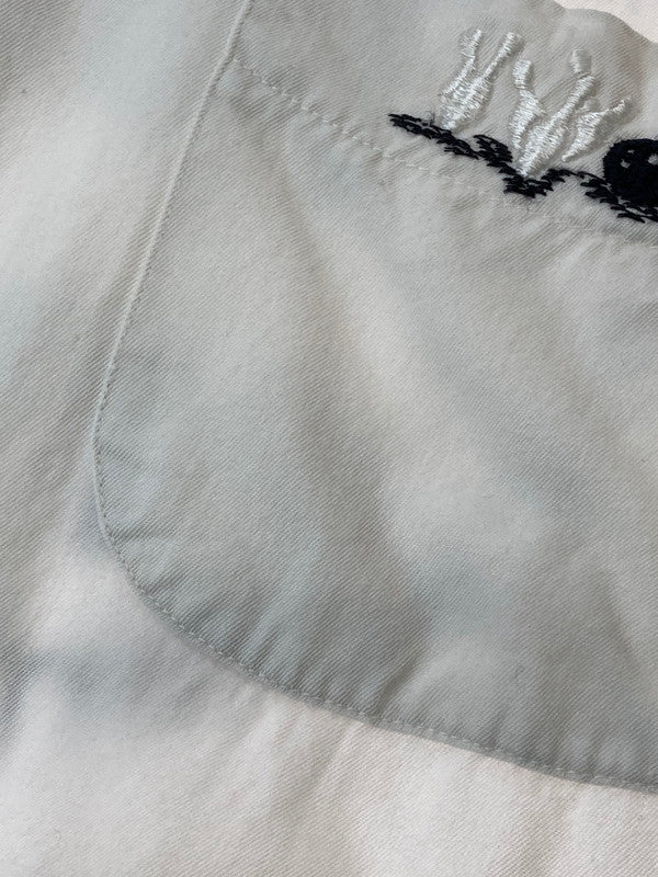 【現状渡し品】【メンズ】 PERFECT STRIKE パーフェクトストライク 60'S BOWLING SHIRT ボーリングシャツ ショートスリーブ 146-250729-AS-6-min サイズ：M カラー：ホワイト 万代Net店