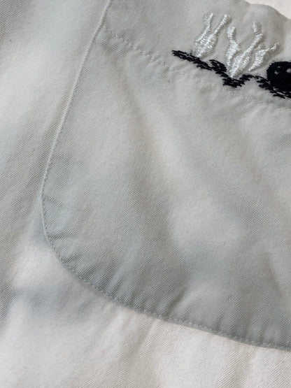 【現状渡し品】【メンズ】 PERFECT STRIKE パーフェクトストライク 60'S BOWLING SHIRT ボーリングシャツ ショートスリーブ 146-250729-AS-6-min サイズ：M カラー：ホワイト 万代Net店