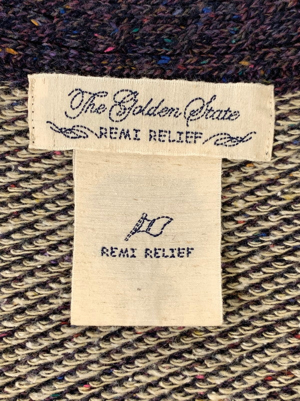 【中古品】【メンズ】 REMI RELIEF レミレリーフ ACRYLIC KNIT CARDIGAN アクリル ニットカーディガン 140-250731-AS-44-min サイズ：L カラー：パープル 万代Net店