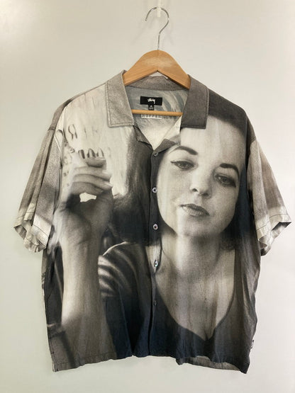 【中古品】【メンズ】 STUSSY ステューシー HOPPER OPEN COLLAR SHIRT オープンカラーシャツ ショートスリーブ 142-250729-AS-12-min サイズ：M カラー：ブラック系 万代Net店