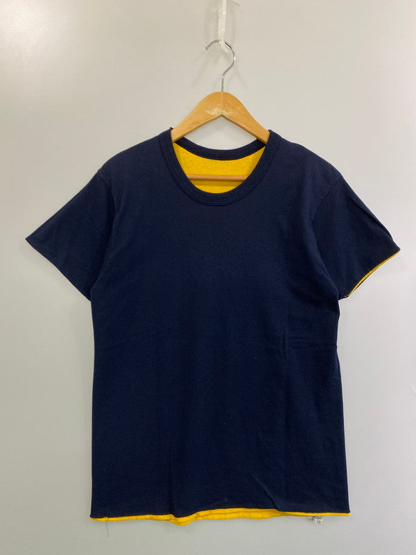 【現状渡し品】【メンズ】 Champion チャンピオン 80'S REVERSIBLE TEE リバーシブル ショートスリーブ 146-250729-AS-44-min サイズ：M カラー：イエロー/ネイビー 万代Net店
