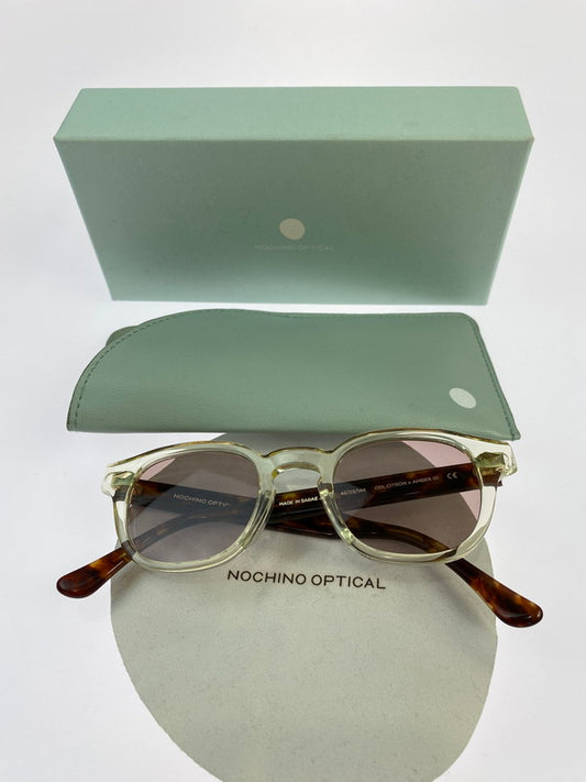 【中古品】【メンズ】 NOCHINO OPTICAL NOCHINO SUNGLASSES ノチノオプティカル サングラス アイウェア 203-250804-yn-06-min サイズ：46□23 144 カラー：CITRON&AMBER×CLEAR TO D.GREY 万代Net店