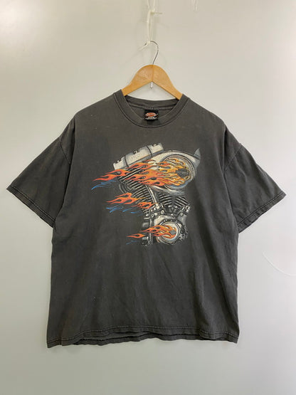 【現状渡し品】【メンズ】 HARLEY DAVIDSON ハーレーダビッドソン 00S FLAME TEE フレイム Tシャツ トップス 146-250730-ks-11-min サイズ：XL カラー：グレー 万代Net店