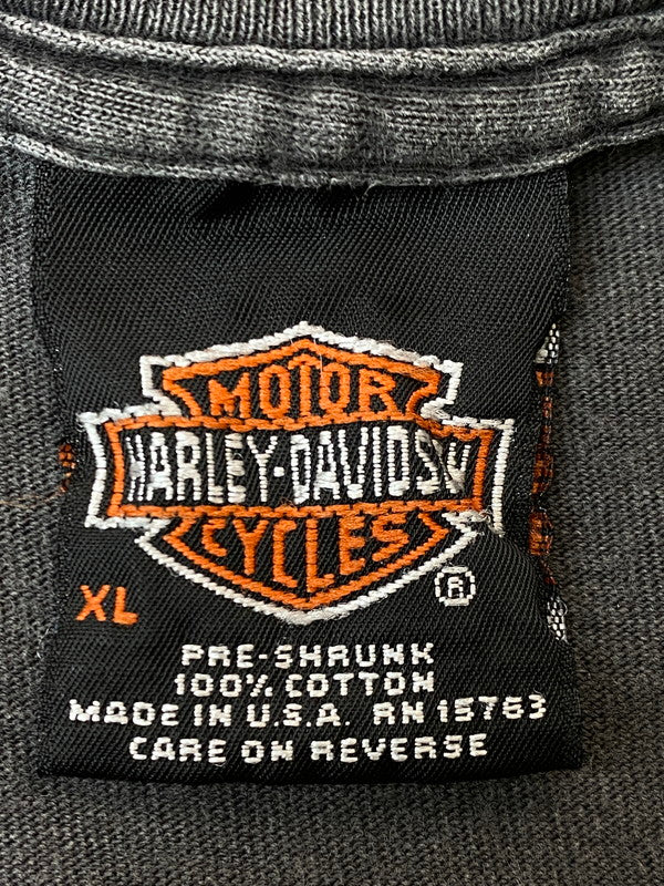 【現状渡し品】【メンズ】 HARLEY DAVIDSON ハーレーダビッドソン 00S FLAME TEE フレイム Tシャツ トップス 146-250730-ks-11-min サイズ：XL カラー：グレー 万代Net店