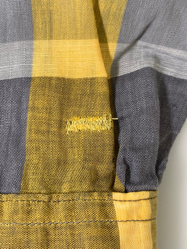 【現状渡し品】【メンズ】 PILGRIM ピルグリム 50S OPEN COLLAR CHECK LS SHIRT オープンカラー チェックシャツ ロングスリーブ 146-250731-AS-59-min サイズ：S カラー：グレー/イエロー 万代Net店
