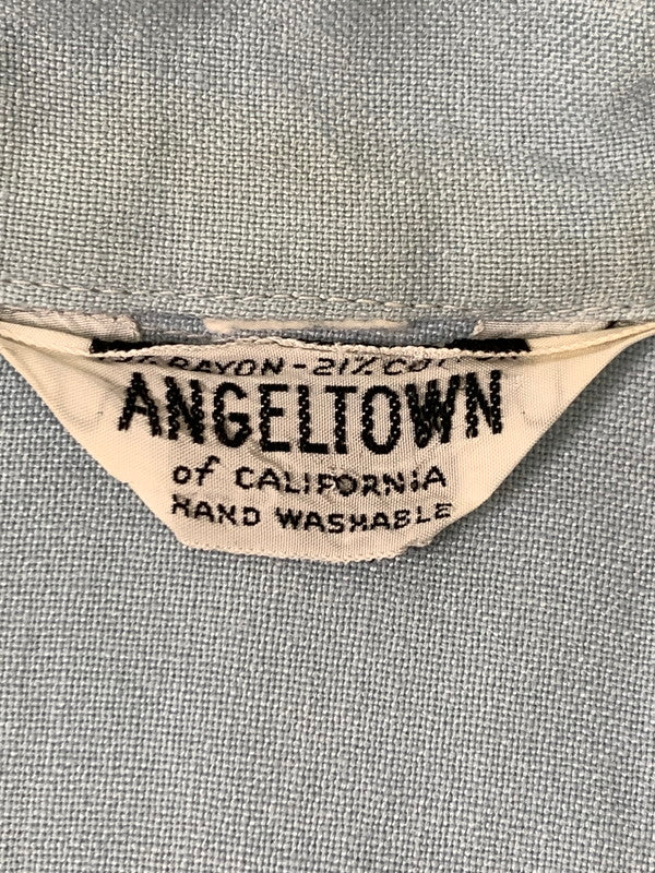 【現状渡し品】【メンズ】 ANGELTOWN アンジェルタウン 60S BOWLING SS SHIRT ボーリングシャツ ショートスリーブ 146-250731-AS-64-min カラー：ブルー 万代Net店