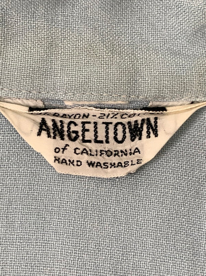 【現状渡し品】【メンズ】 ANGELTOWN アンジェルタウン 60S BOWLING SS SHIRT ボーリングシャツ ショートスリーブ 146-250731-AS-64-min カラー：ブルー 万代Net店