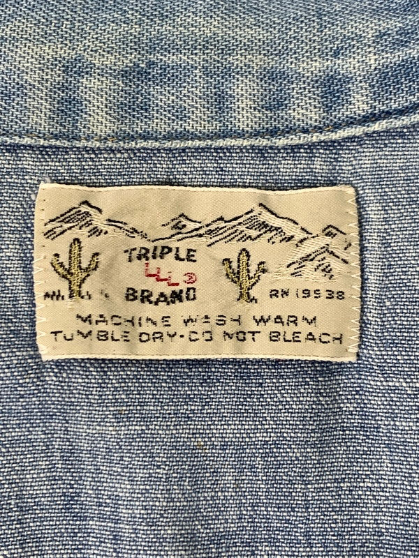 【中古品】【メンズ】 TRIPLE LLL BRAND トリプルエルブランド 70S DENIM WESTERN SHIRT デニムウエスタンシャツ 146-250731-AS-74-min カラー：ブルー 万代Net店